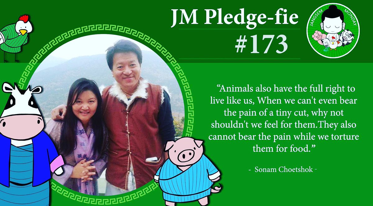 JangsemMonday's tweet photo. Happy @JangsemMonday 💚 our 173rd #jmPledger is Ms Sonam Choetshok who serves #Bhutan as a #PasteryChef for Densa Boutique and Spa, she is from #Lhuntse know more at https://t.co/CAJYy8m0FT #MeatlessMondayBhutan #LessMeatLessHeat #EatFreshNotFlesh @MeatlessMonday @IndiaHSI 💚🇧🇹 https://t.co/XTd1SygEKv
