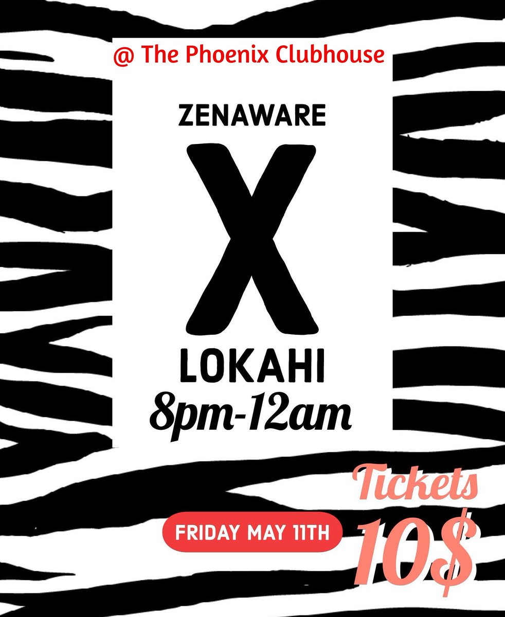 ZenAware & Lokahi LIVE at The Phoenix Clubhouse
FRIDAY, May 11th, 2018
8:00pm-12:00am
All Ages Event / $10 cover

PRESALE TICKETS AVAILABLE NOW!
squareup.com/store/the-phoe…

#experimentalbass #experimentalbassmusic #electronicmusic #electeonica #edm #danceparty  #phoenixoregon
