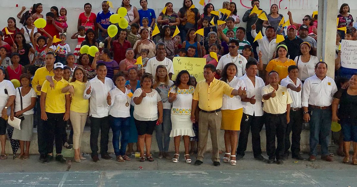 CEEPRDCampeche's tweet photo. Inicia campaña la candidata del  H. Ayuntamiento de Champotón Ailin Javier Zuñiga y Saul Jiménez Solano por la Diputación por XV distrito junto a todos los candidatos de las juntas de éste municipio y José Segovia, Secretario Técnico del @CEEPRDCampeche #PRDCampeche #IzquierdaSí https://t.co/8VbYmBqPEx