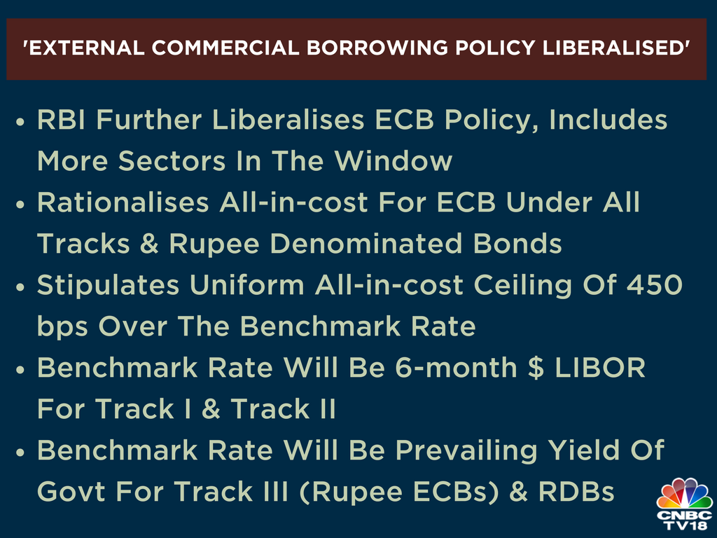 Cnbc Tv18 On Twitter Rbi Liberalises External Commercial