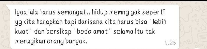 Alhamdulilah, dikasih teman kyak gini, salah bilng salah benar bilang benar, dan slalu tabayun sblm menjudge teman. terimakasih idah 😊