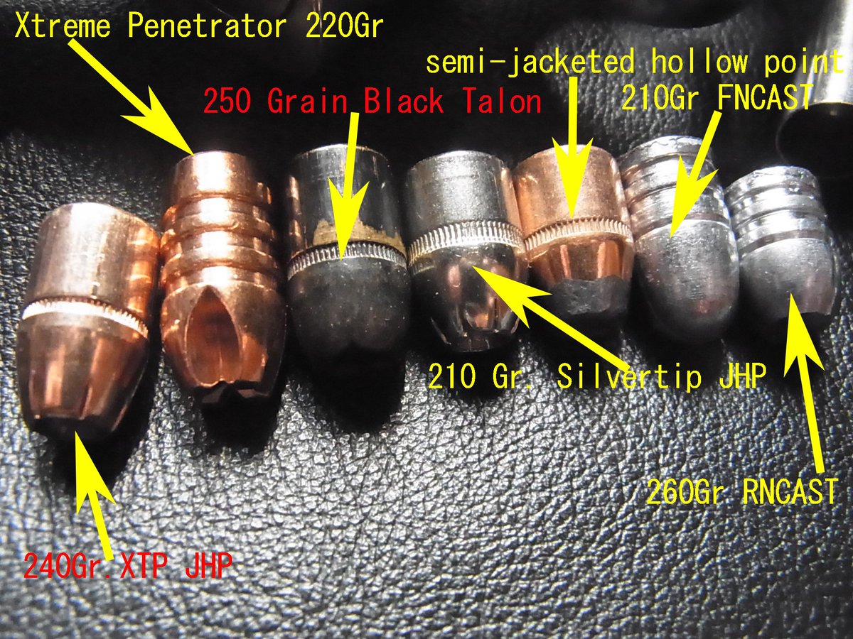 M2 Ball On Twitter 44マグの薬莢は3種類 Texas Star Line Remington 弾丸 は7種類ありました 有名な物はブラックタロンやシルバーチップ 新しい製品はlehigh Defense社のxtreme Penetratorで弾丸 は大きいが チョッと軽めの220グレイン この弾丸はガラスや障害物