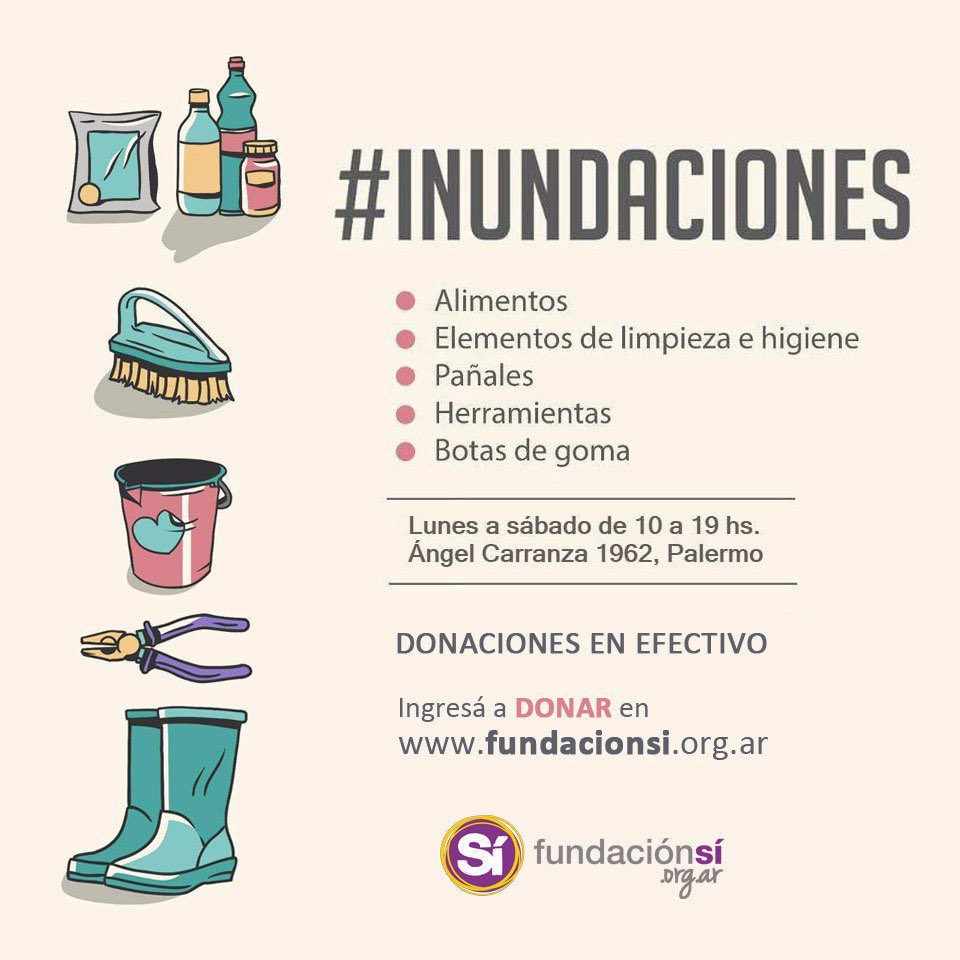 Ayuda #inundaciones <a href="/sifundacion/">Fundación SI</a>