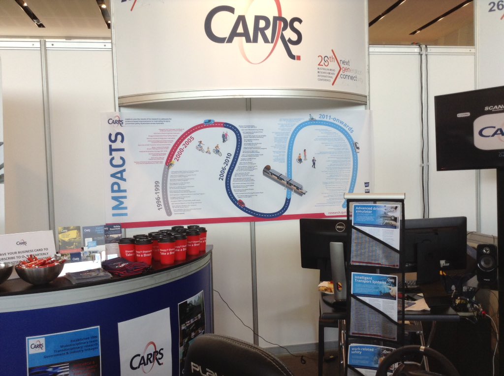 CARRS_Q's tweet photo. At the ARRB Conference? Drop in & see us and have a drive on our portable driving simulator #arrb2018 #roadsafety https://t.co/07pPIjMnsO