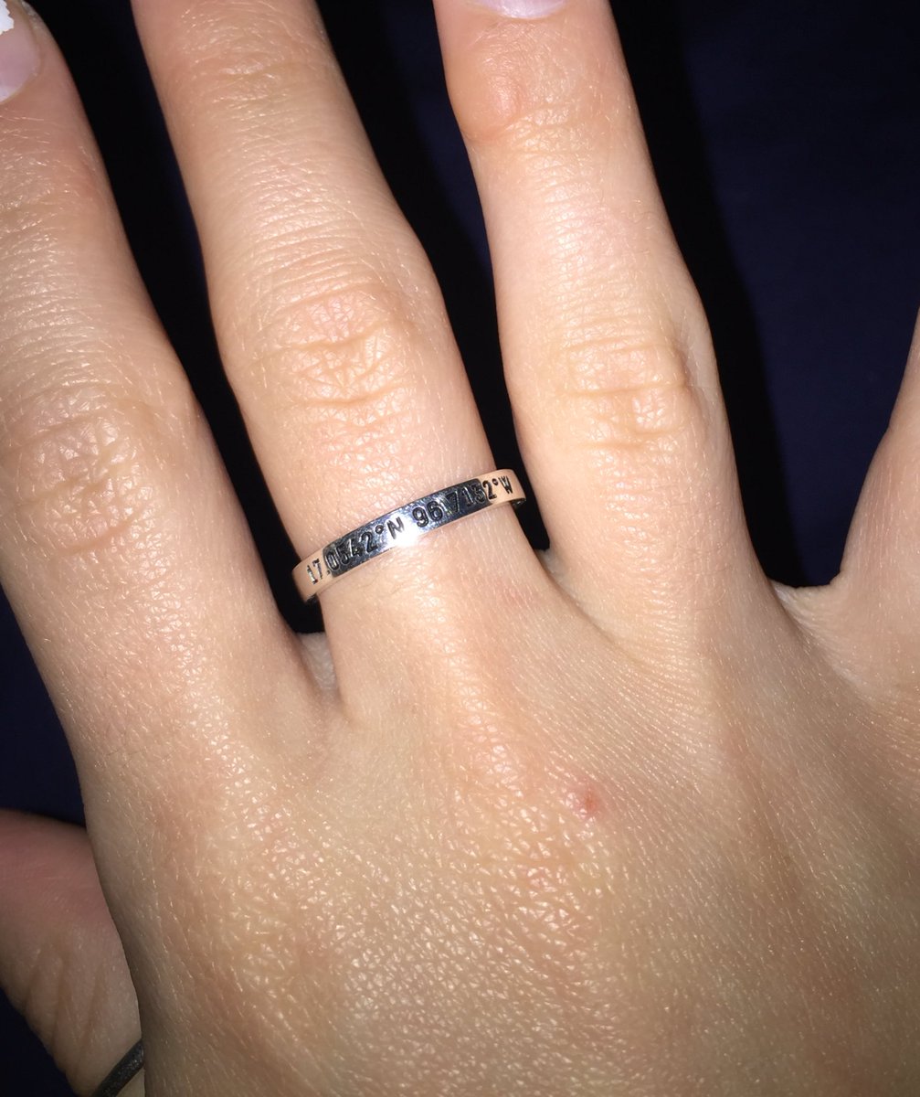 AmyGallas's tweet photo. Go make me proud in Mexico! 2 years is a long time but I love you and I'll miss you every day. (He got me a ring with the Oaxaca, Mexico coordinates, isn't he cute??) 💖 https://t.co/V9c2Sx3jHF