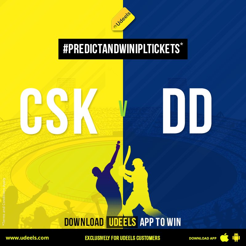 Udeels_India's tweet photo. #IPL2018 #ContestAlert
Guess who wins tonight's #IPL match – #CSKvsDD and win* the #IPLTickets for #SRH   vs. #RCB match on May 7, 2018, held in #Hyderabad! Share a #screenshot of the downloaded Udeels #app along with your guesses. 
*TC:https://t.co/OedaEUovft https://t.co/UAEaE30rRX