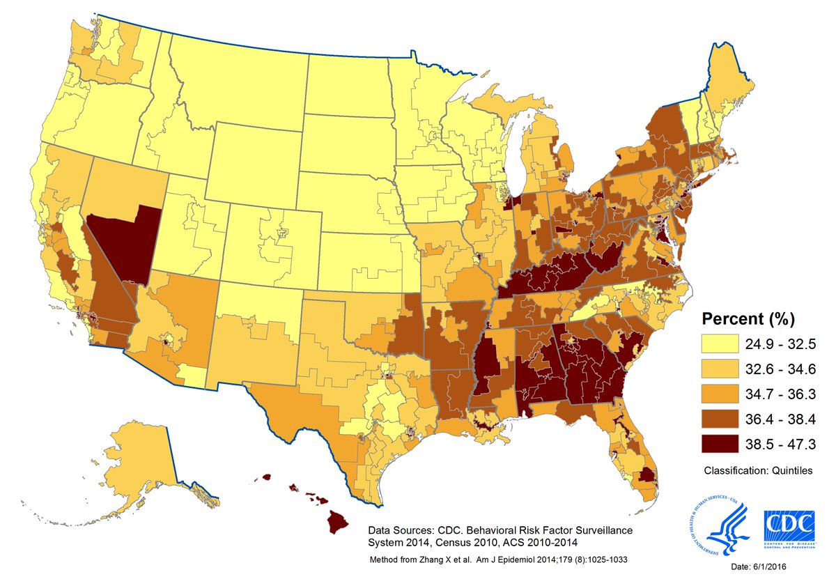 SleepInitlative's tweet photo. Prevalence of Short Sleep Duration (<7 hours) for Adults Aged ≥ 18 Years, by Congressional District, United States, 2014

Source: https://t.co/eGhV9aIDJM https://t.co/6nHv2AIMbA