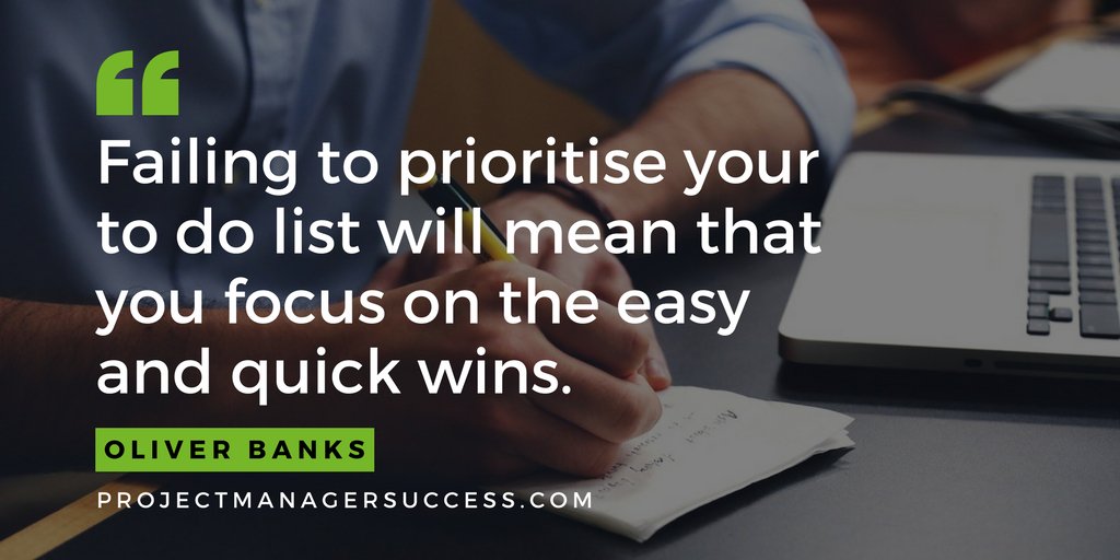projectmsuccess's tweet photo. Failing to prioritise your to do list will mean that you focus on the easy and quick wins. https://t.co/Khm1k5cg5I @ollie_banks #projectmanagersuccess #todolists #projectmanagement https://t.co/s98v4kN4hp