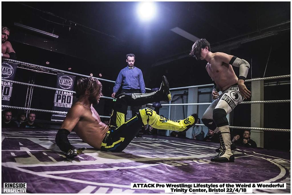 AngelicoTeam's tweet photo. *NEW* Pics of #Angelico & #ElPhantasmo vs #attackwrestling tagteam champs #TeamWhitewolf (#AdamChase & #AKidWrestler) for🏆at 22/4/18
#AttackLifestyles in #Bristol. Details/More pics
(https://t.co/d9Ea7NF7K1). 📸: Oli. Get show VOD (https://t.co/URHc0QWy5R). #wrestling #lucha https://t.co/CbOSEz60xB