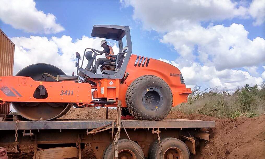 DEM_Group's tweet photo. #HAMM 3411 compactor just arrived in Katanga province from Kinshasa. Delivered on site by #DEMDRC.
#DEMGROUP #WIRTGENGROUP #RoadConstruction #EarthWorks https://t.co/t1vaFM29Mm