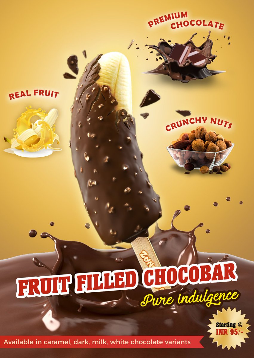 GoBananazIndia's tweet photo. This #summer, indulge yourself with the finest #chocobar in town. Savor the harmonious blend of smooth #chocolate and real, handpicked fruit creating the perfect magic. Feel the difference with every bite at our outlet, Level 4, Food Court, @InorbitMall, #Hyderabad https://t.co/KJ35ylAFxT