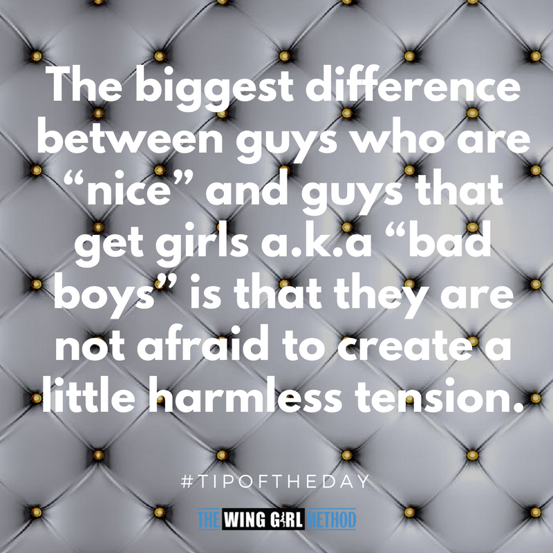 winggirlmethod's tweet photo. Lose the #NiceGuy routine, and build a little tension today. Know the easiest way to build #Tension? Use #TheOSAMethod. #DontFinishLast #TipOfTheDay 
.
.
.
#TheWingGirlMethod #WingGirl #WingGirlTips https://t.co/vlpHi3ATOX https://t.co/JgdZCES9BP