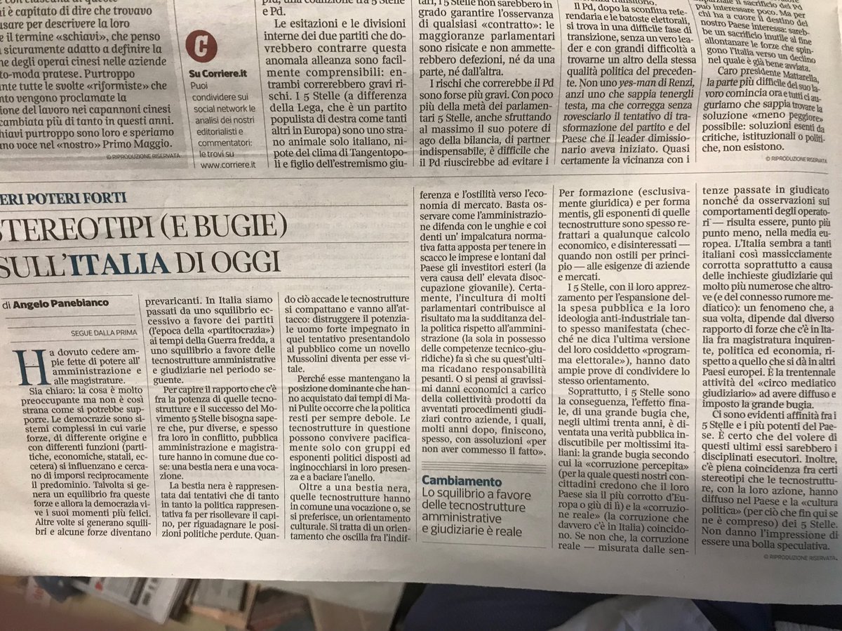 OGiannino's tweet photo. Grande Panebianco: tecnostruttura amministrativa e giudiziaria si e’ imposta, statalista e antimercato.E i 5S sembrano loro braccio secolare https://t.co/Iwujl5aU3g