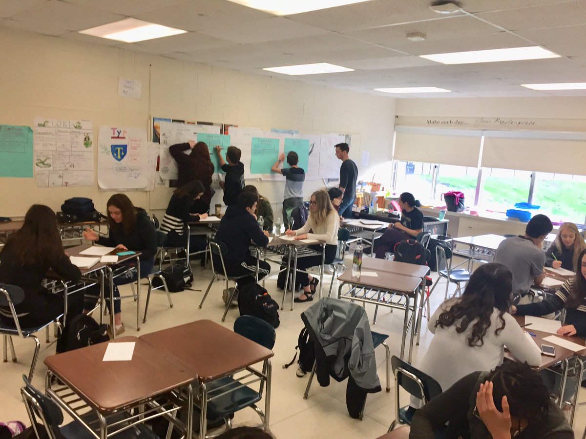DBTrach's tweet photo. Literary 3x3: A Race to the AP exam (8 days away!) Great way to begin review! Impressive amount of reading done this year!! #litrocks #werocklit #whatsbestforkids @carmelsupt @LouRiolo https://t.co/hqjDqxo9uM