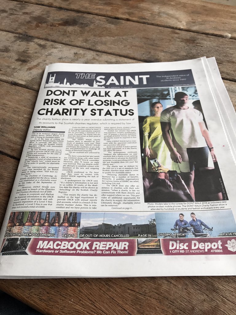 thesaint_news's tweet photo. Deputy editor @ThomasM_W's article made the front page of @courier_fife today! If you missed it, you can read it here:                                    https://t.co/4z7ukWIwGt https://t.co/tKYaKvQHwq