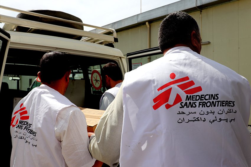 MSF_Afghanistan's tweet photo. .@MSF team is saddened by the loss of dozens of lives in a double suicide attack this morning in #Kabul #Afghanistan. MSF has donated comprehensive medical supplies to cover 25 major surgical interventions in Wazir Akbar Khan Hospital, where dozens of wounded are being treated https://t.co/c5azSxldEd