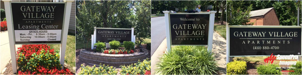 SpeedproGBG's tweet photo. #postandpanel signs give any complex a sleek look. Call #Speedpro Imaging Annapolis for an estimate for your complex makeover. https://t.co/JC9yNRaSVV