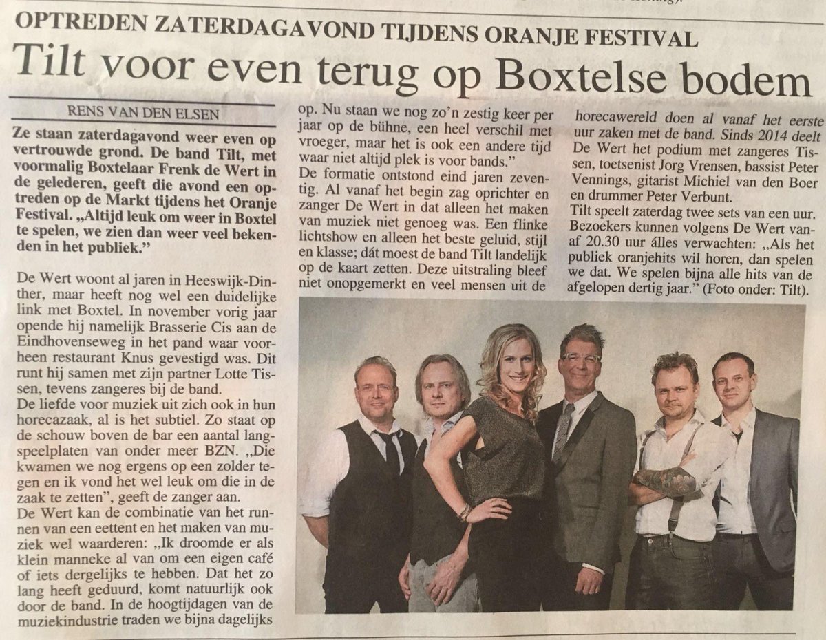 ⚡TILT⚡
Afgelopen weekend bracht Tilt ouderwetse gezelligheid mee tijdens het Boxtel's Oranje Festival. In aanloop naar het evenement, heeft Brabants Centrum Boxtel er zelfs een mooi stuk over geschreven.

✔ Tilt boeken? 📩 info@vikingentertainment.nl
➡ bit.ly/VIKING-Tilt