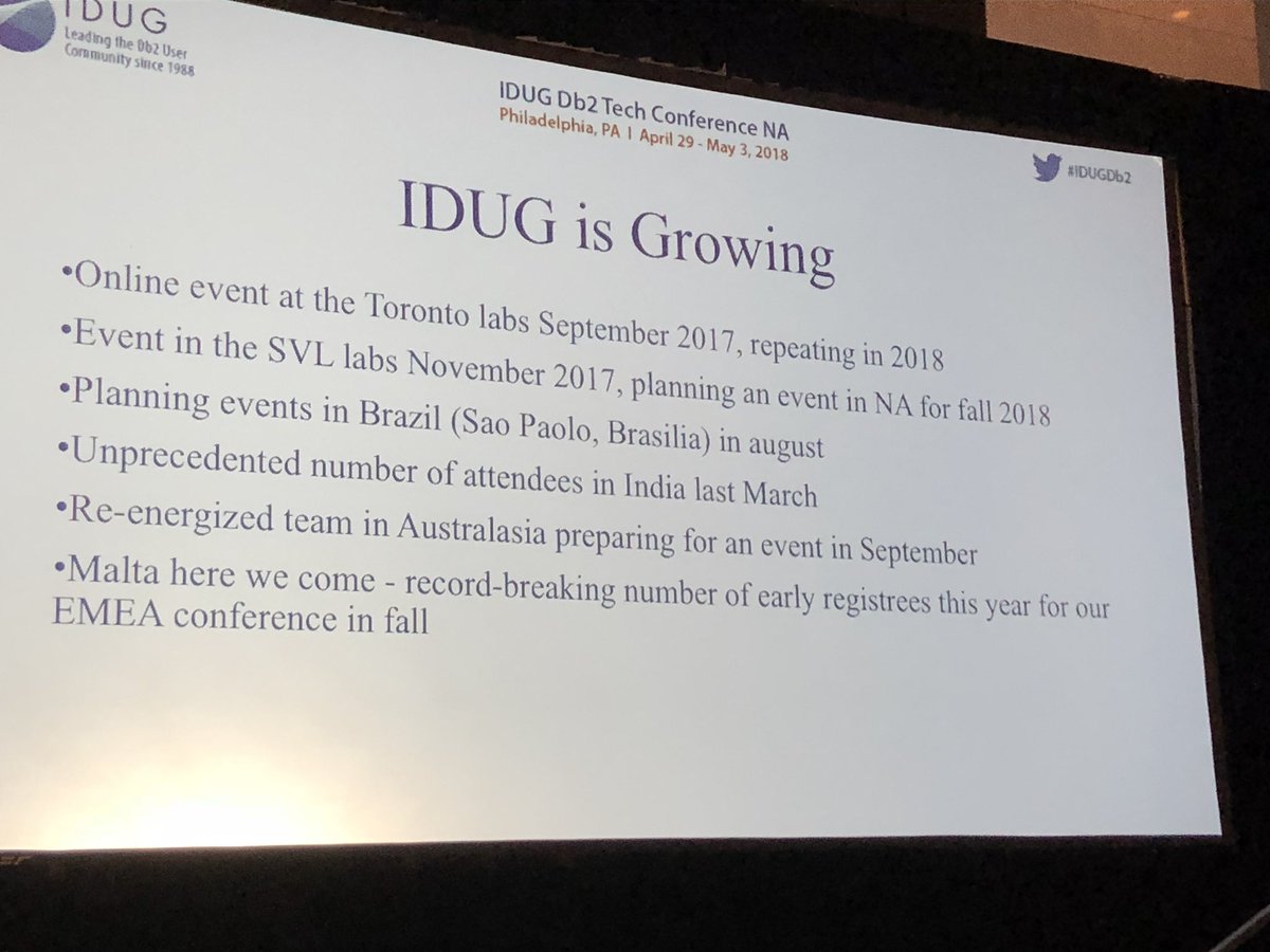 TahoeJR's tweet image. Great to see the longest standing #IBM users group #idugdb2 still continuing to grow #ibmdb2