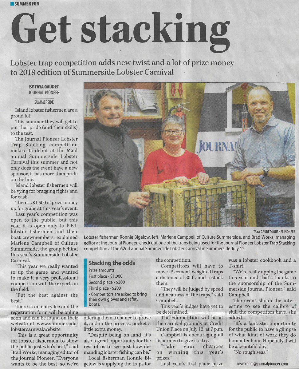 PEILobsterFest's tweet image. Are you a lobster fisher up for a challenge? And some great prize money? Sign up for the Lobster Trap Stacking Competition here: summersidelobstercarnival.website/lobster-trap-s…