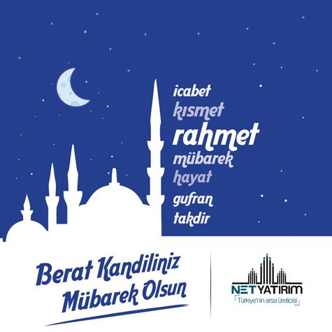 Rahmet ve mağfiret gecesi #BeratKandili ’nin ülkemiz ve tüm İslam alemi için hayırlara vesile olmasını dileriz.