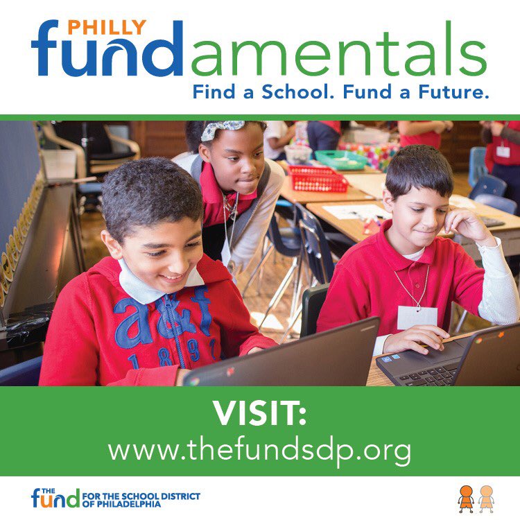 fundPHLschools's tweet photo. #PhillyFUNDamentals is the first giving platform designed specifically for @PHLschools. Visit https://t.co/5txOozuKcr to see requests, track progress, and give directly to ANY school project. #FindASchool #FundAFuture #FundPHLschools https://t.co/Zn1VCFHI5G