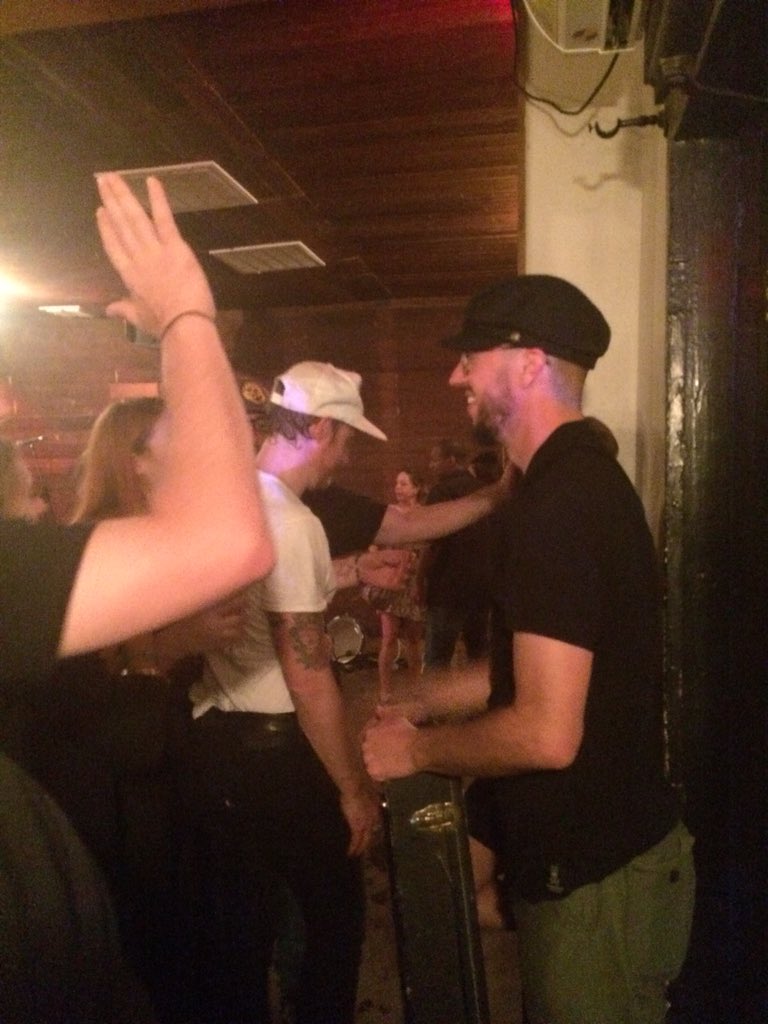 A deep hug, then JT gave Jeremy the guitar he smashed on stage. The guitar he bought as NITF started, started in part at Jeremy’s urging. <a href="/NotInTheFaceUSA/">Not In The Face</a> <a href="/BlackheartBar/">The Blackheart</a> #SeeYouInHell