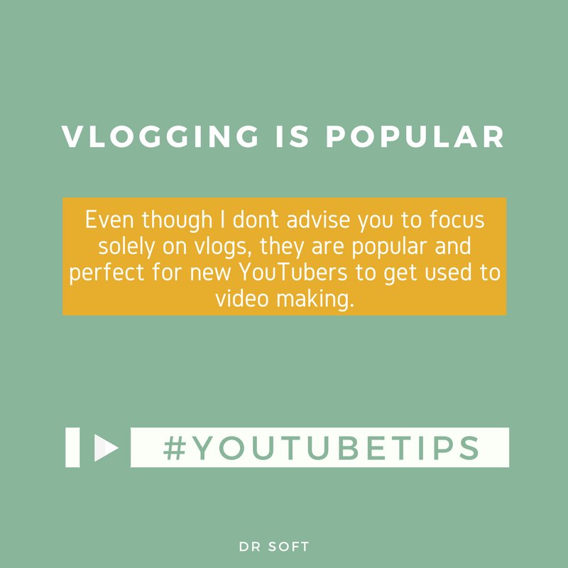 #YouTubetips: You can start with #vlogs and mix thing up in the future. #youtubebeginners