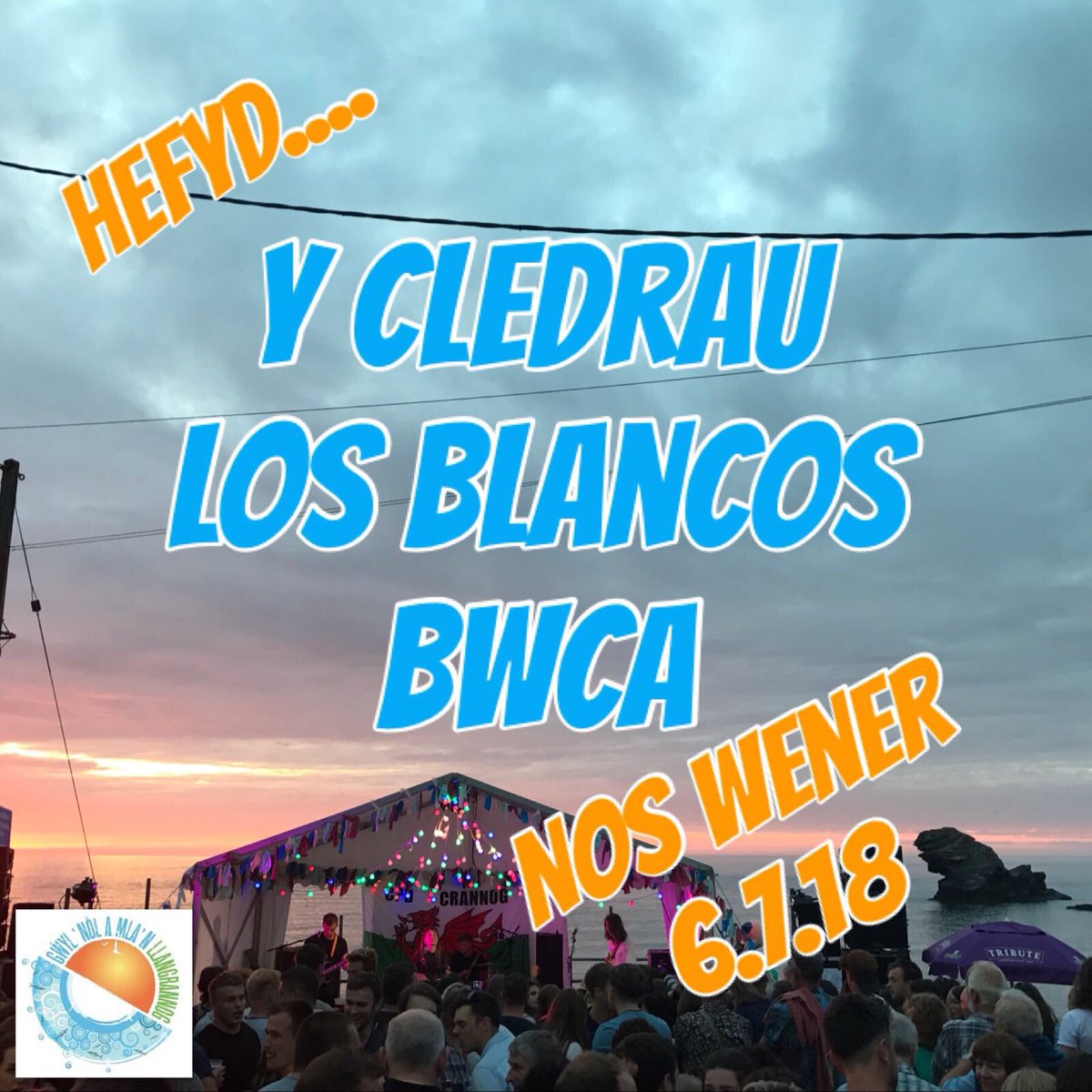 gwylnolamlan's tweet photo. Bandie gwych nos Wener 6 Gorffennaf bydd Ail Symudiad @YCledrau @blancoslos502 a Bwca #nolamlan18 #llangrannog #amddim https://t.co/gqkHX9gWyZ