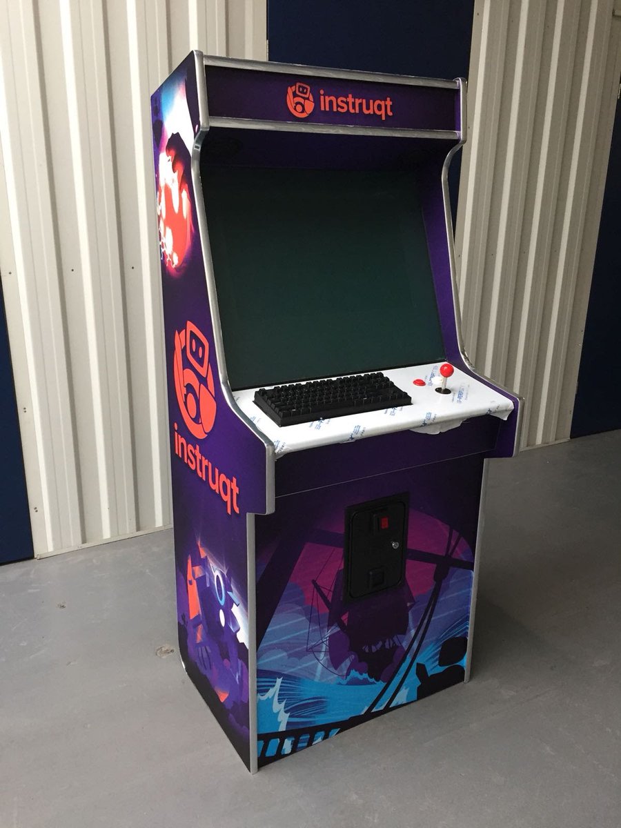 erikveld's tweet photo. The @instruqt arcade cabinet for upcoming @CodemoAmsterdam and @dutchhackathon is coming along nicely! Will be so cool to play the retro looking instruqt challenges on this! https://t.co/pPhi3W06VZ