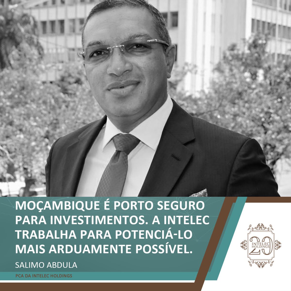 IntelecHoldings's tweet image. #VisãoEmpresarial

“Moçambique é porto seguro para investimentos. A Intelec trabalha para potenciá-lo mais arduamente possível”, afirma nosso Salimo Abdula, nosso PCA.

bit.ly/2r9KGoa

#INTELEC