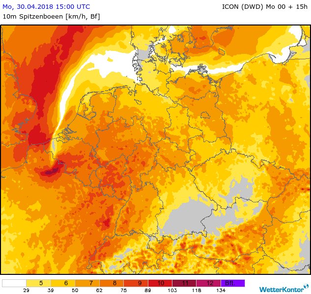 WetterKontor's tweet photo. #Sturmtief #Quitta: Stärkste #Böen in den kommenden Stunden: https://t.co/KLjNDZiorB https://t.co/F274hrGy0h