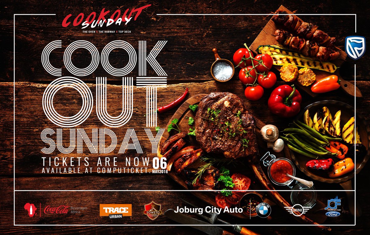 CityofJoburgZA's tweet image. On Sunday 6 May, epicureans will be flocking to @cookoutsundayy at Soweto Cricket Oval to indulge on the variety of cuisine &amp;amp; entertainment.
Doors open at 12am.
Tickets cost R100 @Computicket &amp;amp; R150 at the gate.
#ExploreJoburg
#CookoutSunday
^KM
