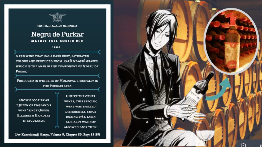 Phantomhivehousehold The Wine Sebastian Presented Is Specifically A Bottle Of The Negru De Purkar 1984 It Is Truly Unique From The Other Bottles Since During Those Years Latin Alphabet Was