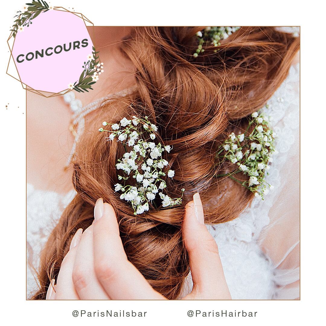 parishairbar's tweet photo. ✨#concours #wedding  
Tentez de gagner 1 coiffure du soir @parishairbar 💇‍♀ et 1 manucure avec 1 pose de vernis @parisnailsbar 💅 Pour participer, rdv sur les comptes Instagram 💕#contest #beauty #hairstyle https://t.co/wvRSuGcnFz