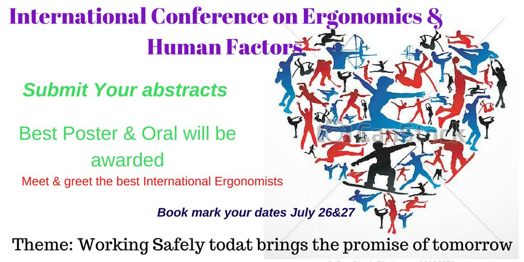 Give your talk on #Ergonomics & #HumanFactors and get a chance to meet world famous #Ergonomists in Rome, Italy 
Grab your opportunity now and the best oral & Poster will be awarded.
#psychology #Anthropology #Humanengineering #musculoskeletaldisorders #Sportspsychology