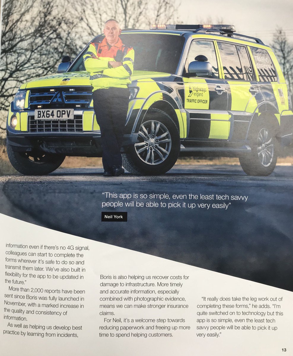 BorisSoftware's tweet photo. Appy Days,
Boris is making roadside data gathering "Faster, Smarter, and easier" for @HighwaysEngland
Boris has enabled them to have a paperless system by digitising incident report forms, watchman report and recovery satisfaction surveys.
#Appydays #Borissoftware https://t.co/Lgtl16mjIy