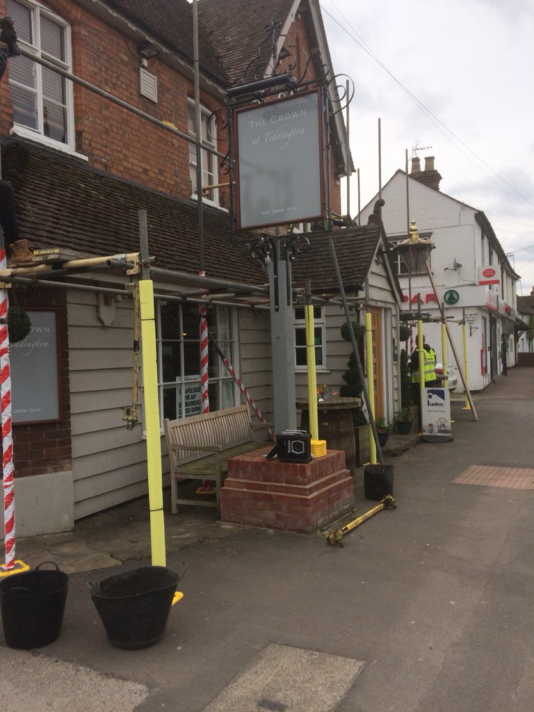 TiddingtonCrown's tweet photo. We’re so excited, we are having an external face lift 🎉❤️🎉 the scaffolding is going up but we’re open as usual so pop in and say Hi 🎉🍾🎉#KeepLocal https://t.co/fAj5i45HnG