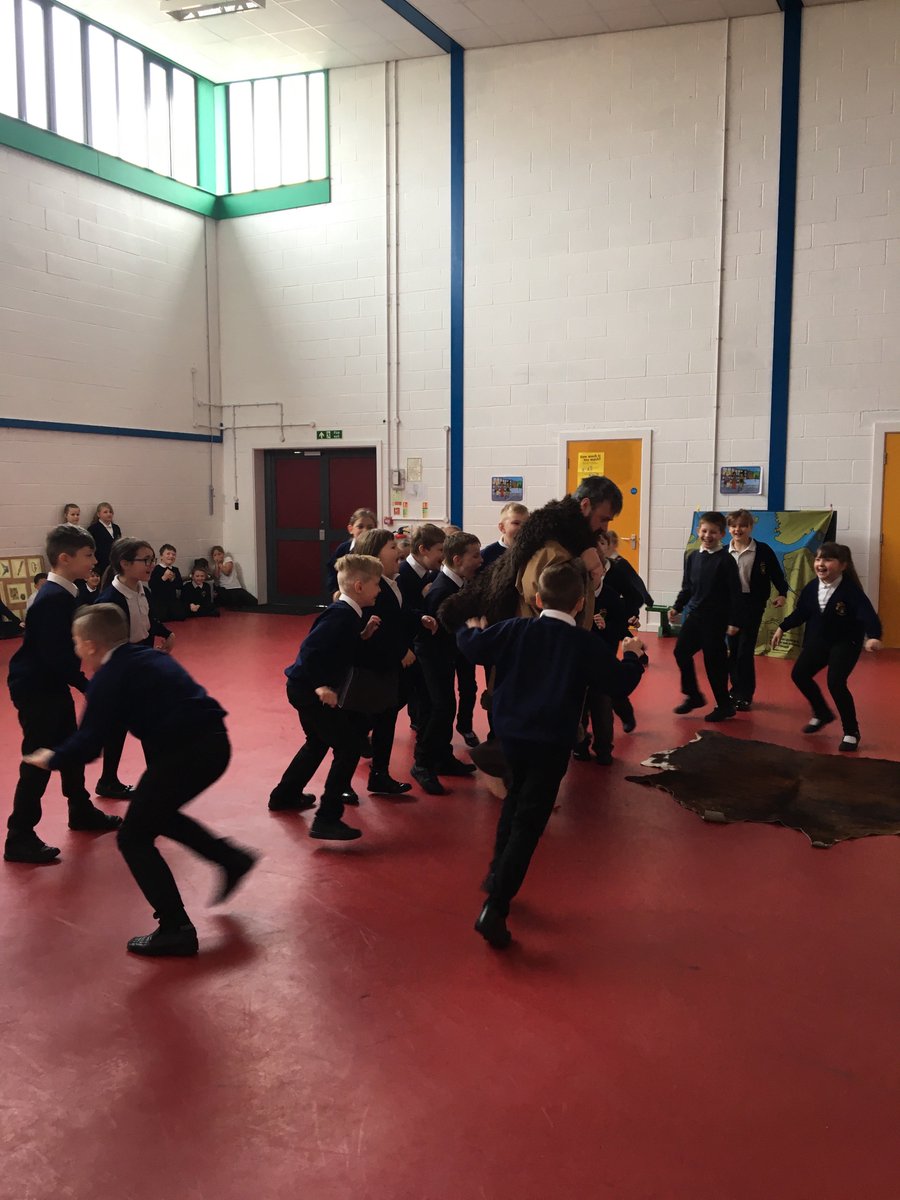 stgac5's tweet photo. We are learning how to chase mammoths into swamps! Our class are Neanderthals- big noses, tiny eyes and great hunters! https://t.co/KGvVcSQABg