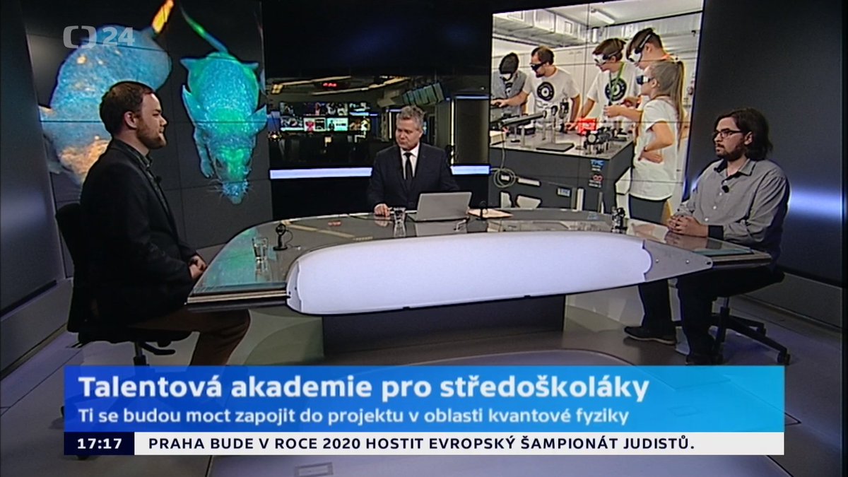 HiLASECentre's tweet photo. Zveme středoškoláky na druhý ročník Talentové akademie. Více v rozhovoru pro ČT24 s vědcem Michalem Vyvlečkou a Jakubem Janouškem, účastníkem minulého ročníku. https://t.co/x2ZPZalvDl
Čas: 3:12:40, vysíláno 29.4.2018 v 17:15 https://t.co/n9CgGZxuq1
