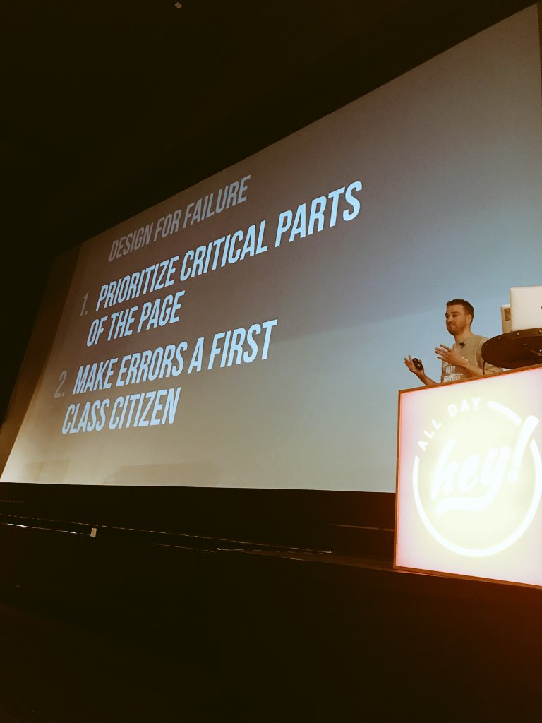 ‘What happens when certain parts of our system fail—does the user needs to know?’ <a href="/ianfeather/">Ian Feather</a> on designing for failure #AllDayHey #LeedsIntFest