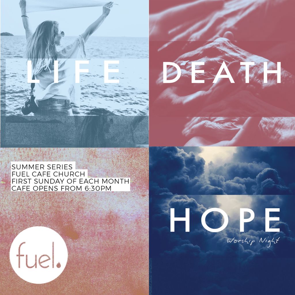 thefuelnetwork's tweet photo. Life, Death, Hope.
So excited about our new summer series which kicks off this Sunday! 
All welcome. 
#cafechurch #lightforaylesbury #lifedeathhope https://t.co/EBGUVL0Q9k