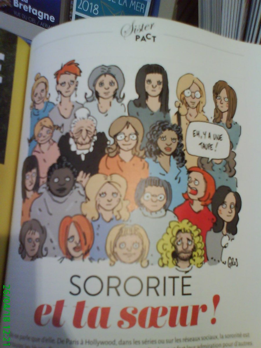 Laurier_the_Fox's tweet photo. Alors voila. 

Je suis tombé sur le dernier numéro de @CausetteLeMag sur la sororité. 
Passé le premier choc de ce "dessin" je me dis que justement Causette va parler de féminisme convergent, d'intersectionnalité...etc

Hélas. https://t.co/VSdgaDibzH