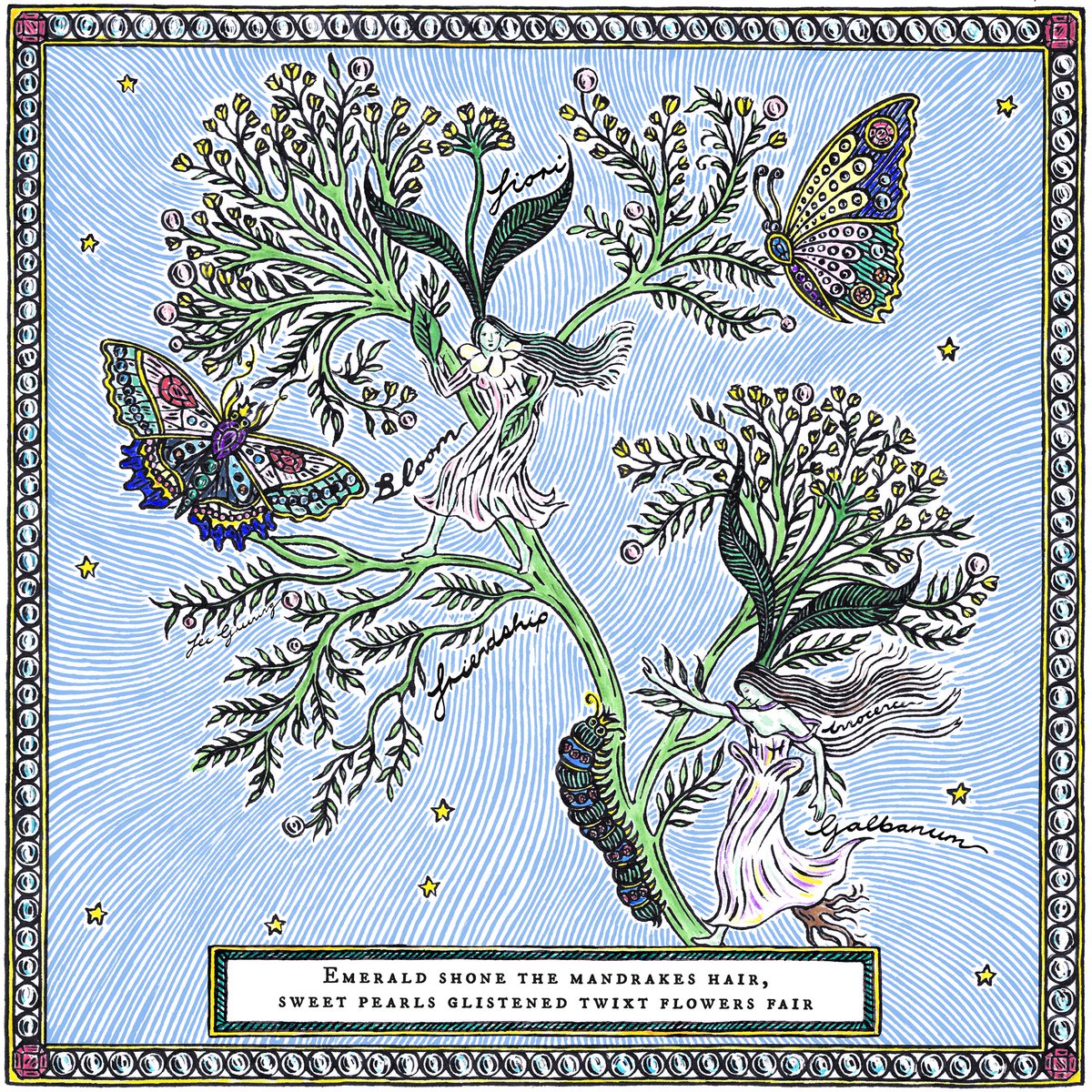 gucci's tweet photo. Women creatives and writers explore the themes behind new fragrance Gucci Bloom #AcquaDiFiori. @FeeGreening captures the idea of transformation and friendship with mythological creatures. #InBloom #AlessandroMichele https://t.co/dUafsZv6AC
