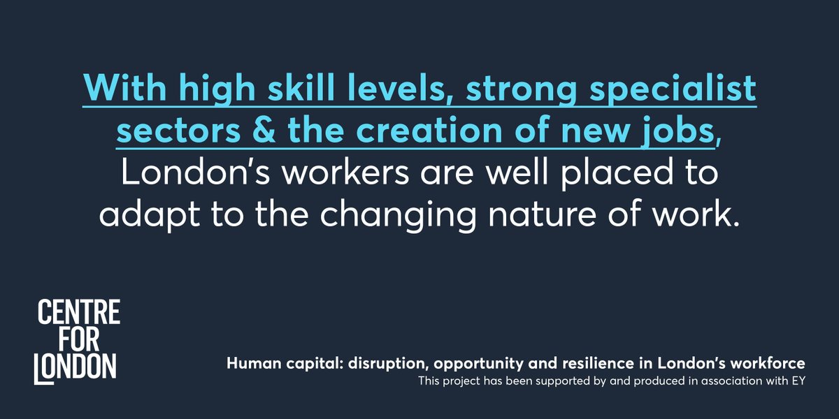 centreforlondon's tweet photo. Despite the disruptions ahead from #automation and #migration changes, London and its workers are well placed to adapt to the future of work.
Find out why in our report, produced in association with @EY_UKI: https://t.co/BhwT6MCKIU
#LDNfuturework https://t.co/iA8DJBlzaK