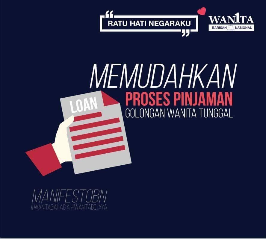 Memudahkan proses pinjaman golongan wanita tunggal 

#RatuHatiNegaraku
#Wanitabahagia
#Wanitaberjaya
#HebatkanWanita
#HebatkanNegaraku