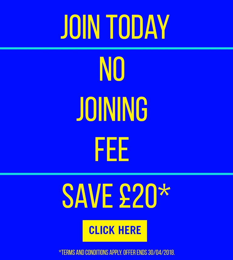 NO JOINING FEE - SAVE £20*
JOIN HERE: bit.ly/NO-JOINING-FEE…
OFFER ENDS MIDNIGHT
Terms and conditions apply. Offer ends 30/04/2018

#MondayMotivation #MondayBlues #FitnessMotivation #offer