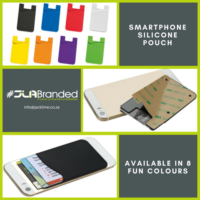 jlaservices's tweet photo. The Smartphone silicone pouch is ideal for business cards, money or credit cards, makes for a great promo item, give-away or to showcase your brand, event or promotion. Available in 8 fun colours. Priced from just R6,50. For more info contact info@jacklime.co.za #JLABranded https://t.co/euZdQOuT5a