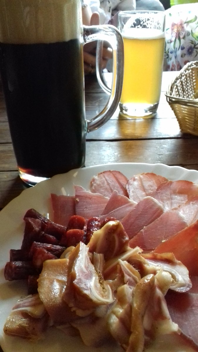 IanNottage's tweet photo. @elliotthayes @DianecampChef @NigelBarden Going local in #Vilnius #blacklager #charcuterie #pigsears https://t.co/vscPy9EGoH