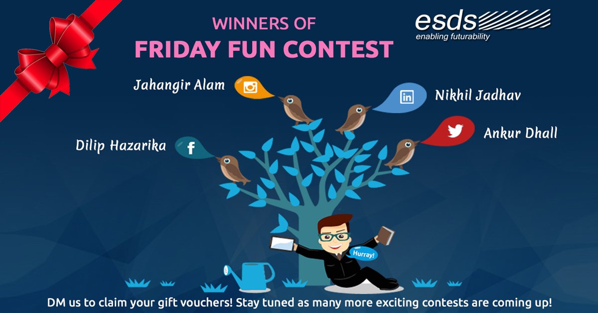 ESDSDataCenter's tweet photo. It's time for recognition! Keep being awesome 😎 and we'll keep saying congratulations...! 👏🎉🎊
#winnerstuff #contest #esds #eNlight https://t.co/6PFEV1Xuax